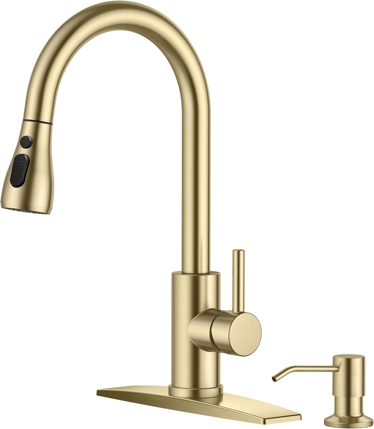FORIOUS Gold Kitchen Faucet with Soap Dispenser for Your Home