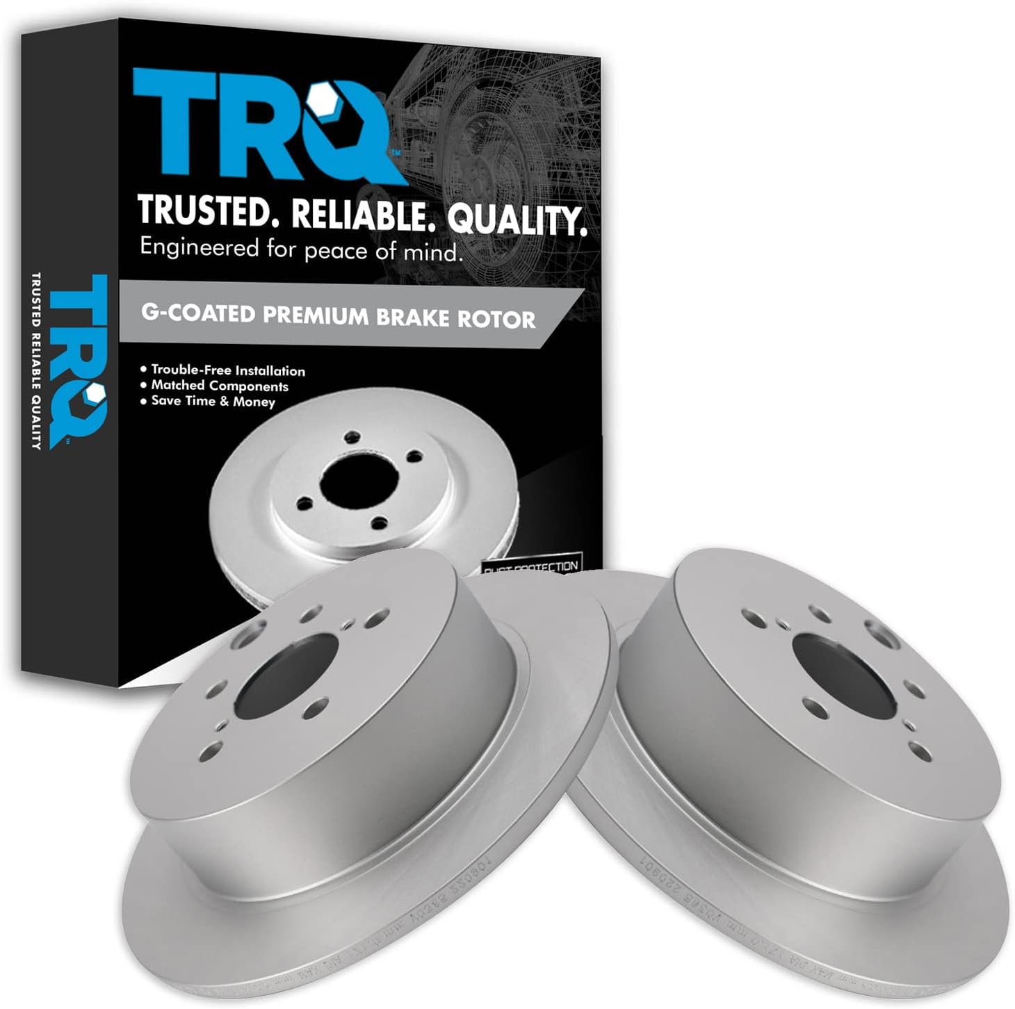 TRQ Rear Brake Rotors Set for Subaru Crosstrek and Forester