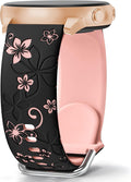 Floral Engraved Bands Compatible with Samsung Galaxy Watch - Soft