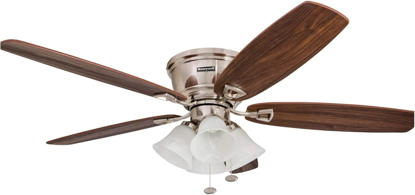Honeywell Ceiling Fans Glen Alden 52 Inch Classic Flush Mount