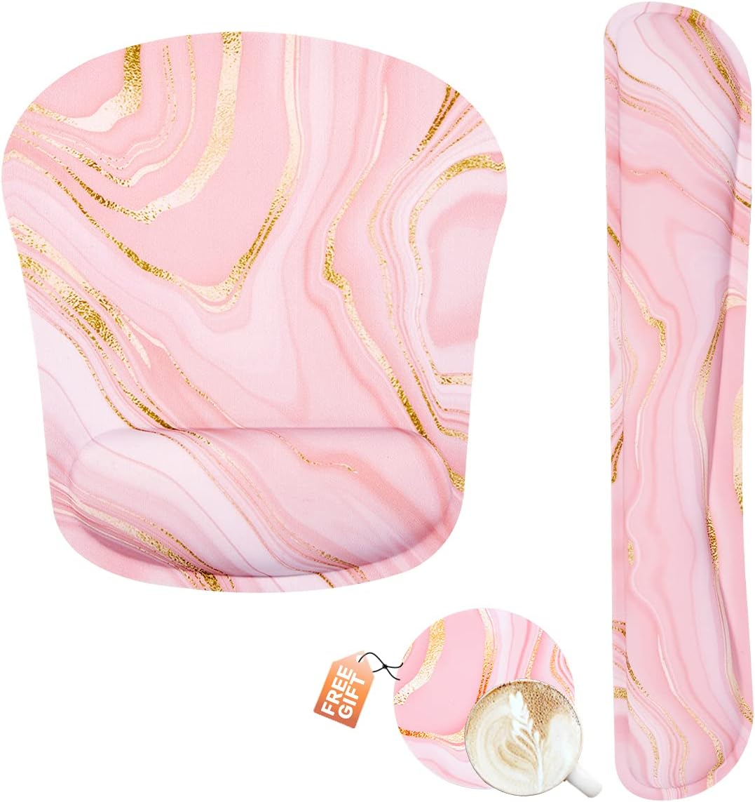 Yunoble Pink Ergonomic Wrist Rest Set - Comfort & Support