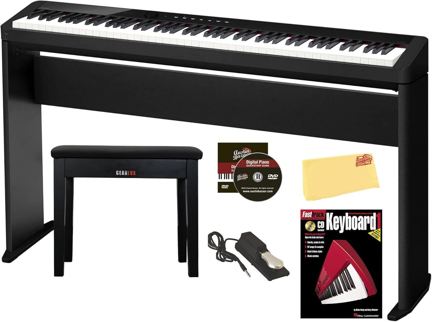 Casio Privia PX-S1100 Digital Piano Bundle with Stand and Bench
