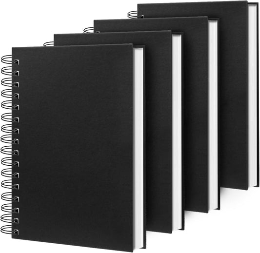 4-Pack A5 Spiral Notebook Set: 100GSM Thick Paper, 200 Pages