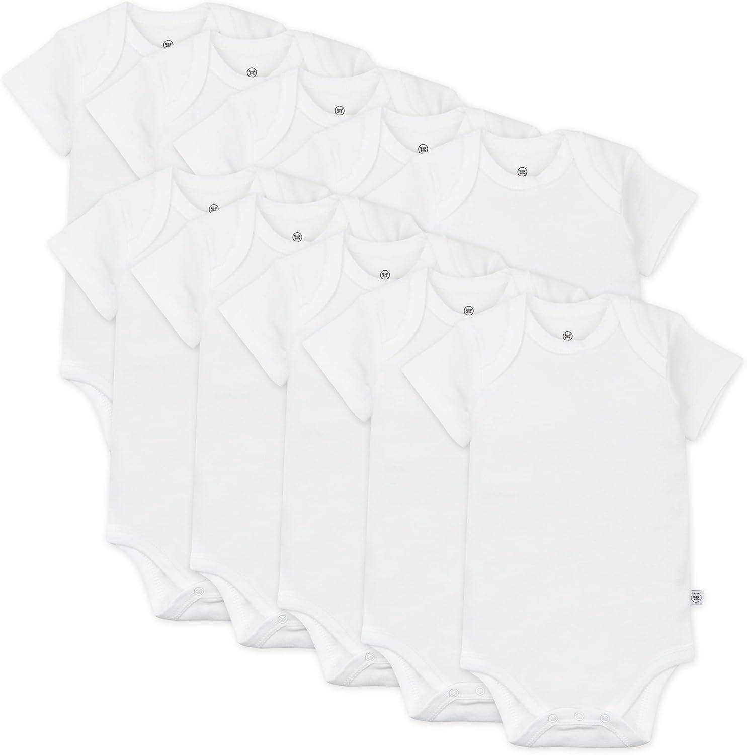 Organic Cotton Short Sleeve Bodysuits for Infants - 10-Pack