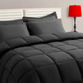Dark Grey Twin Size Comforter Set - 5 Piece Bed in a Bag