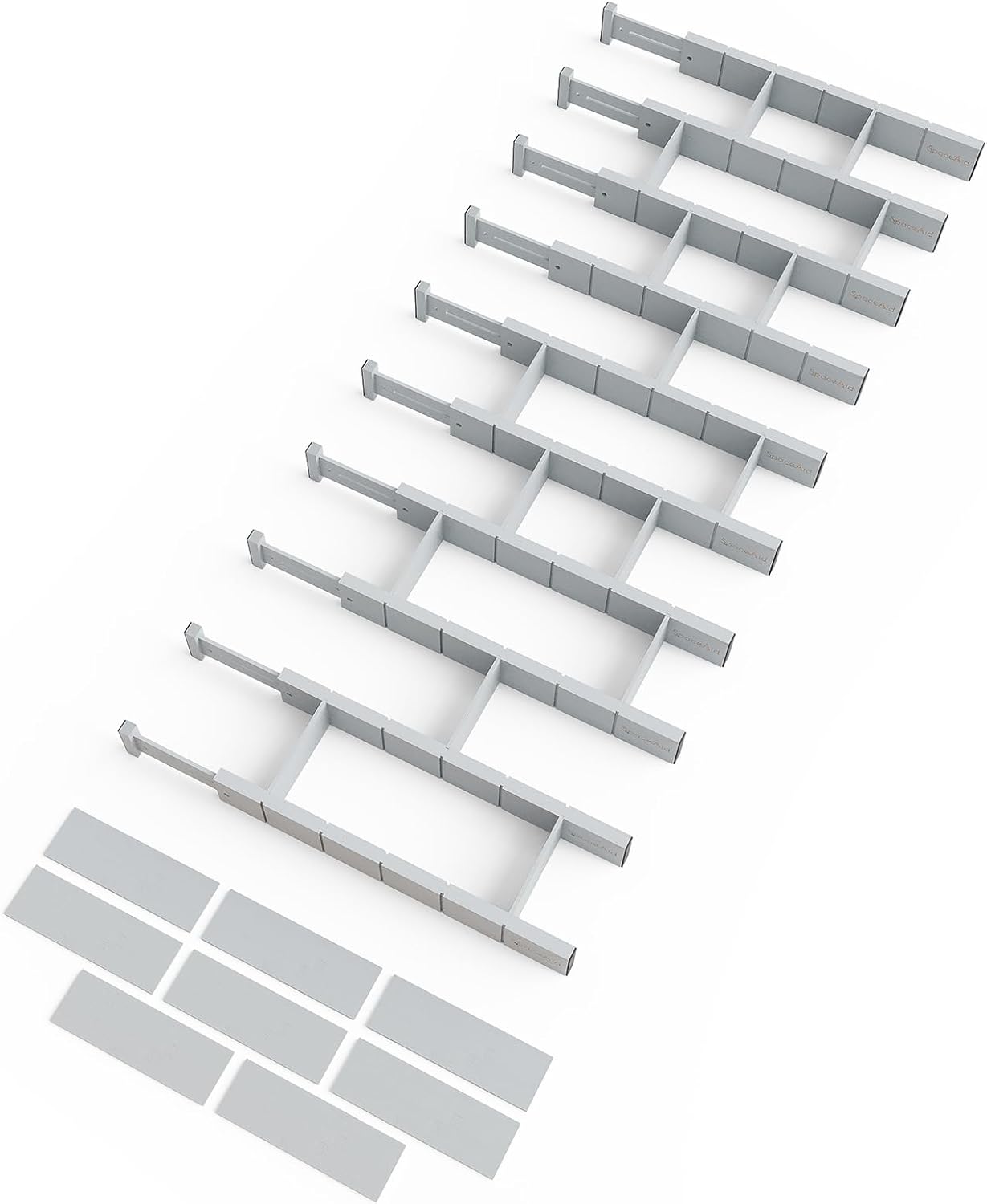 SpaceAid Bamboo Drawer Dividers for Adjustable Kitchen Organization