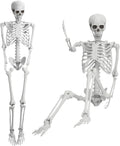 5.4 ft Posable Halloween Skeleton Pair - Life Size Movable Joints