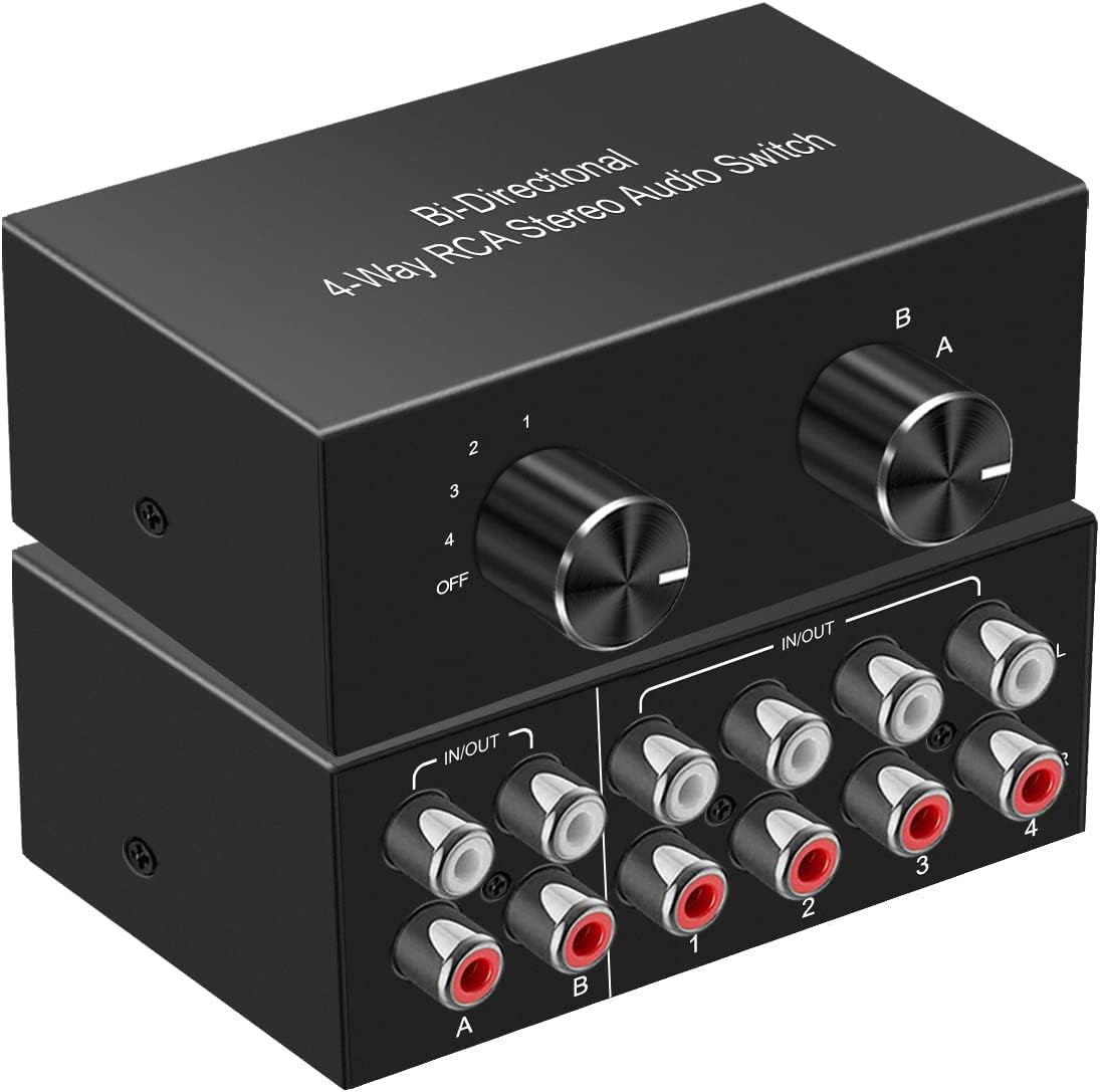 4-Way Stereo Audio Switcher for Blu-ray and DVD Players