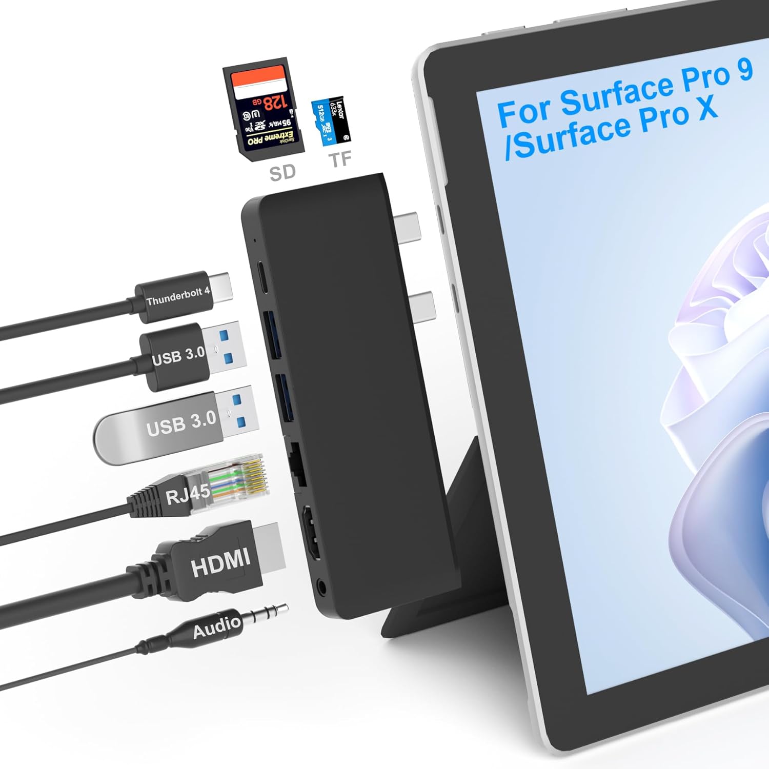 Surface Pro 9 Hub Docking Station with 4K HDMI and Thunderbolt 4