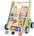 Wooden Baby Walker with Wheels - 9-in-1 Activity Center for Early