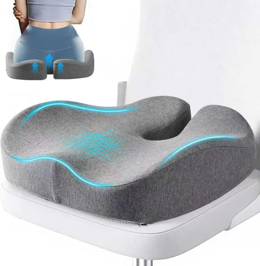Extra-Dense Coccyx Cushion for Office Chairs & Hip Pain Relief