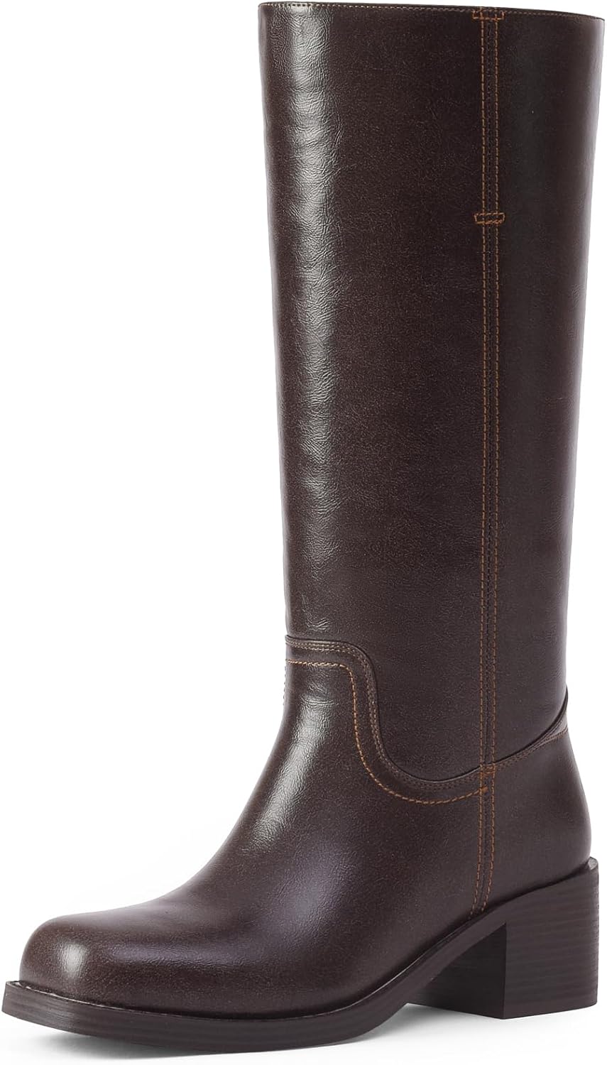 Mid Calf Boots for Women with Chunky Block Heel and Style