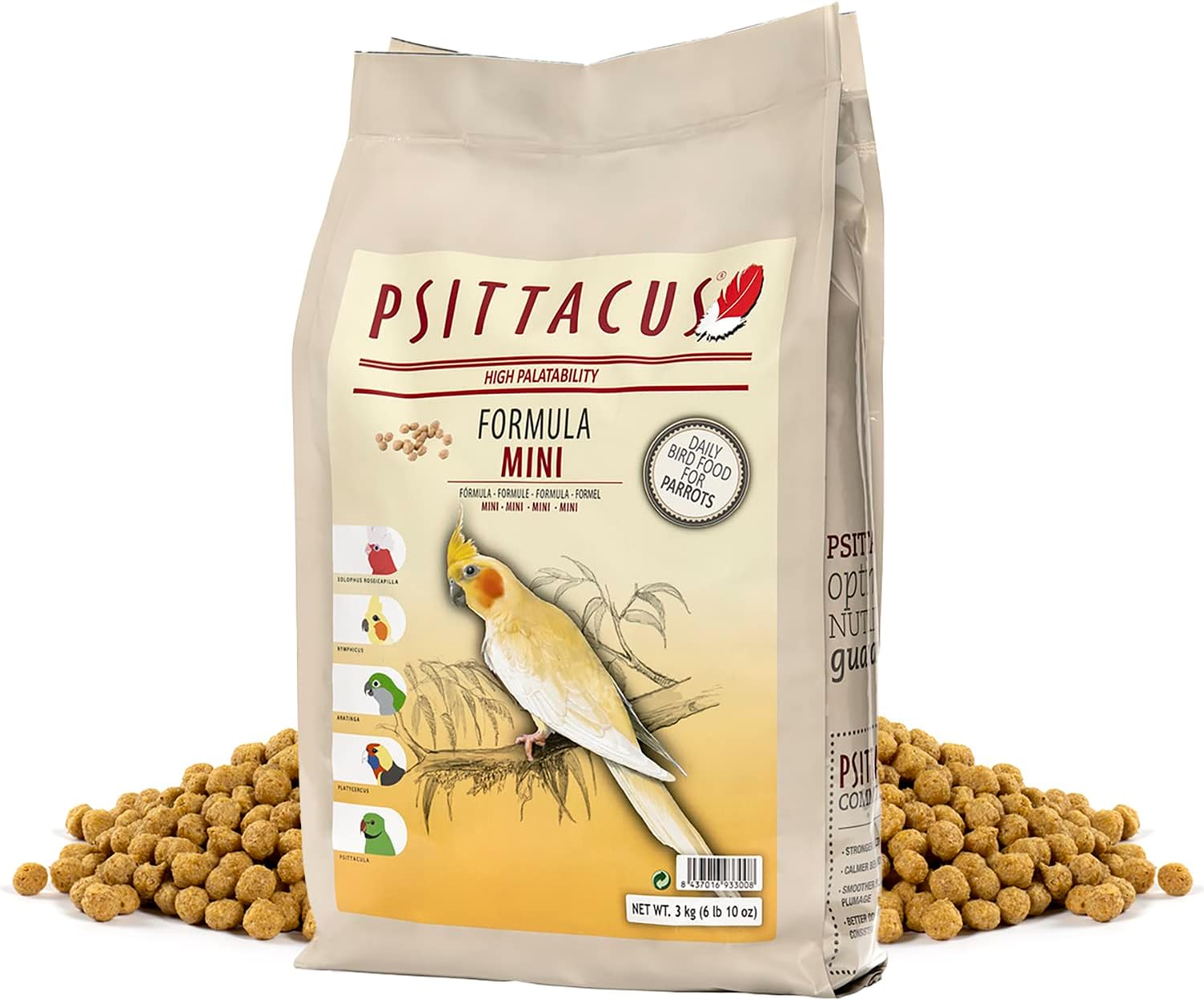Psittacus Mini Complete Pellet Diet for Cockatiels and Conures