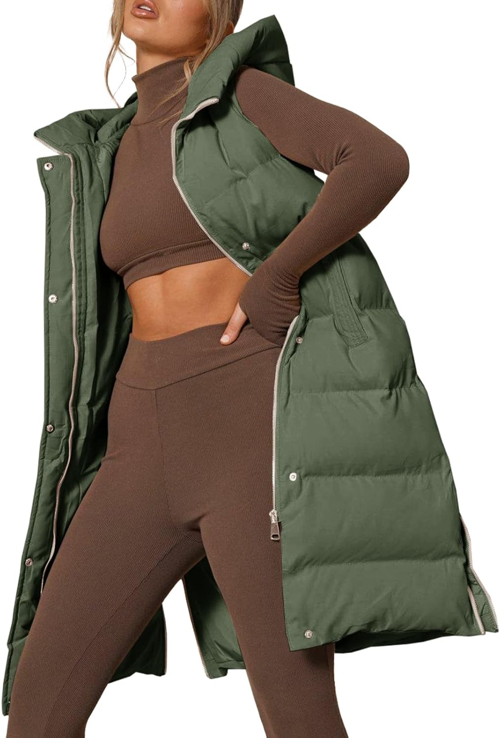 Inorin Womens Down Vest with Stand Collar for Stylish Comfort