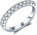 Moissanite Wedding Bands Sterling Silver Eternity Ring - Sparkling us
