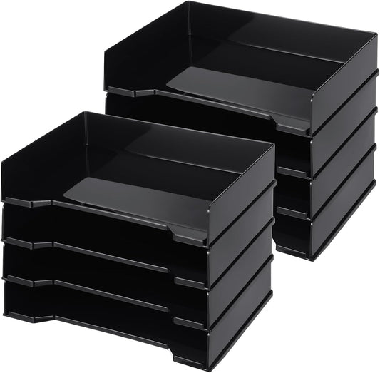 8 Pcs Stackable Letter Tray for Organized Desktop Storage
