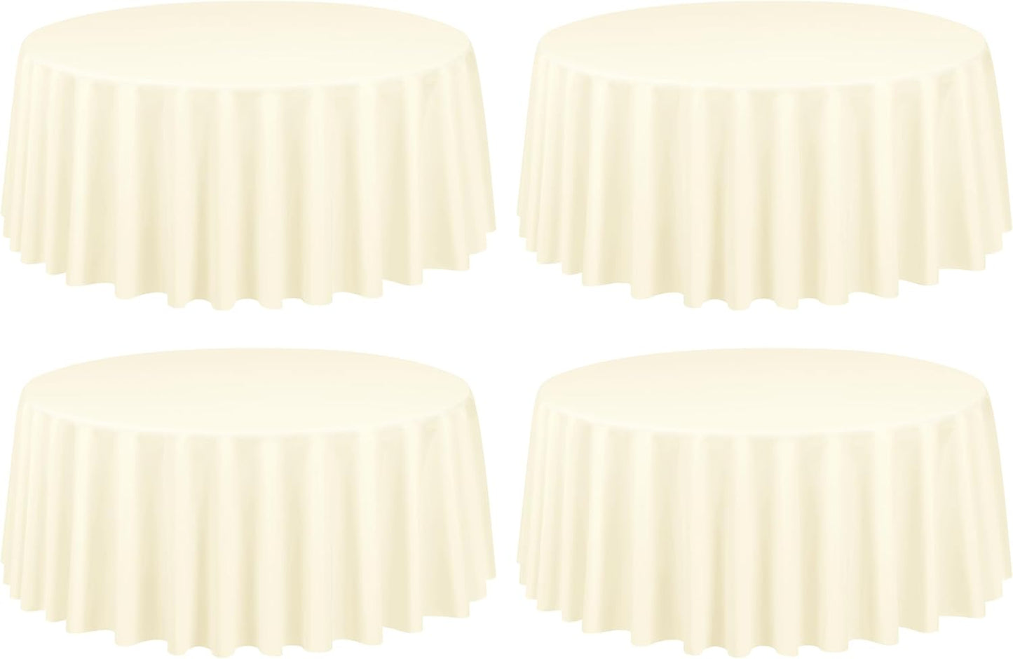Beige Round Tablecloth 120 Inch - 4 Pack for Elegant Dining