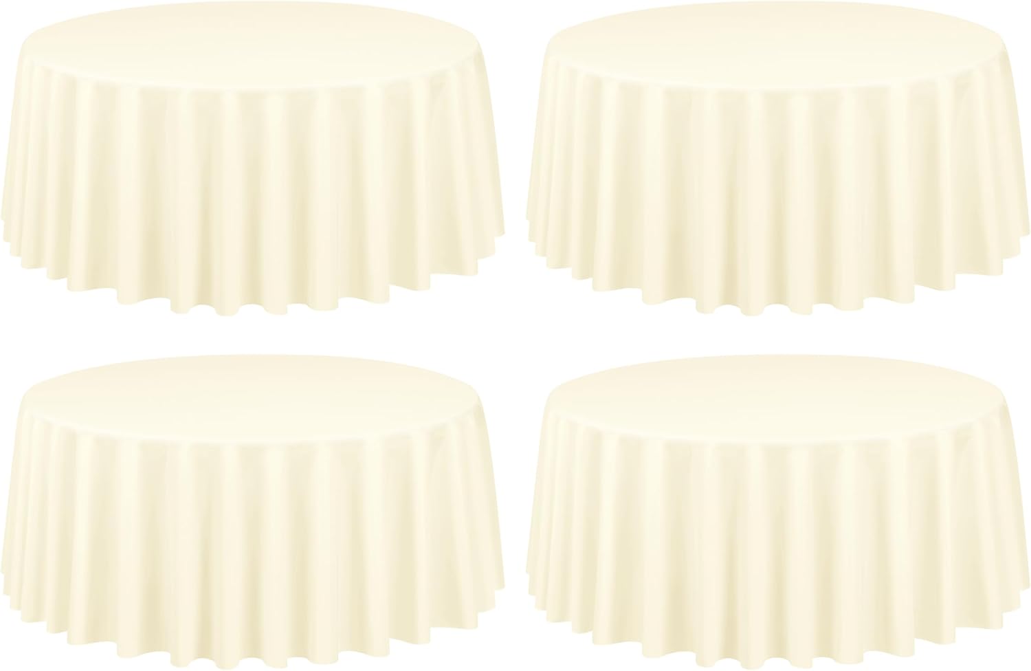 Beige Round Tablecloth 120 Inch - 4 Pack for Elegant Dining