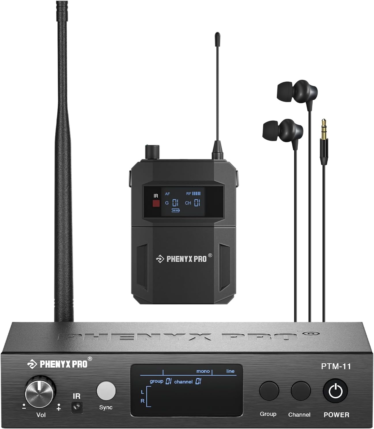 Phenyx Pro UHF Mono Wireless In-Ear Monitor System for Performers