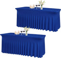 Table Skirt for Rectangle Tables - Fitted Royal Blue Spandex Set of 2