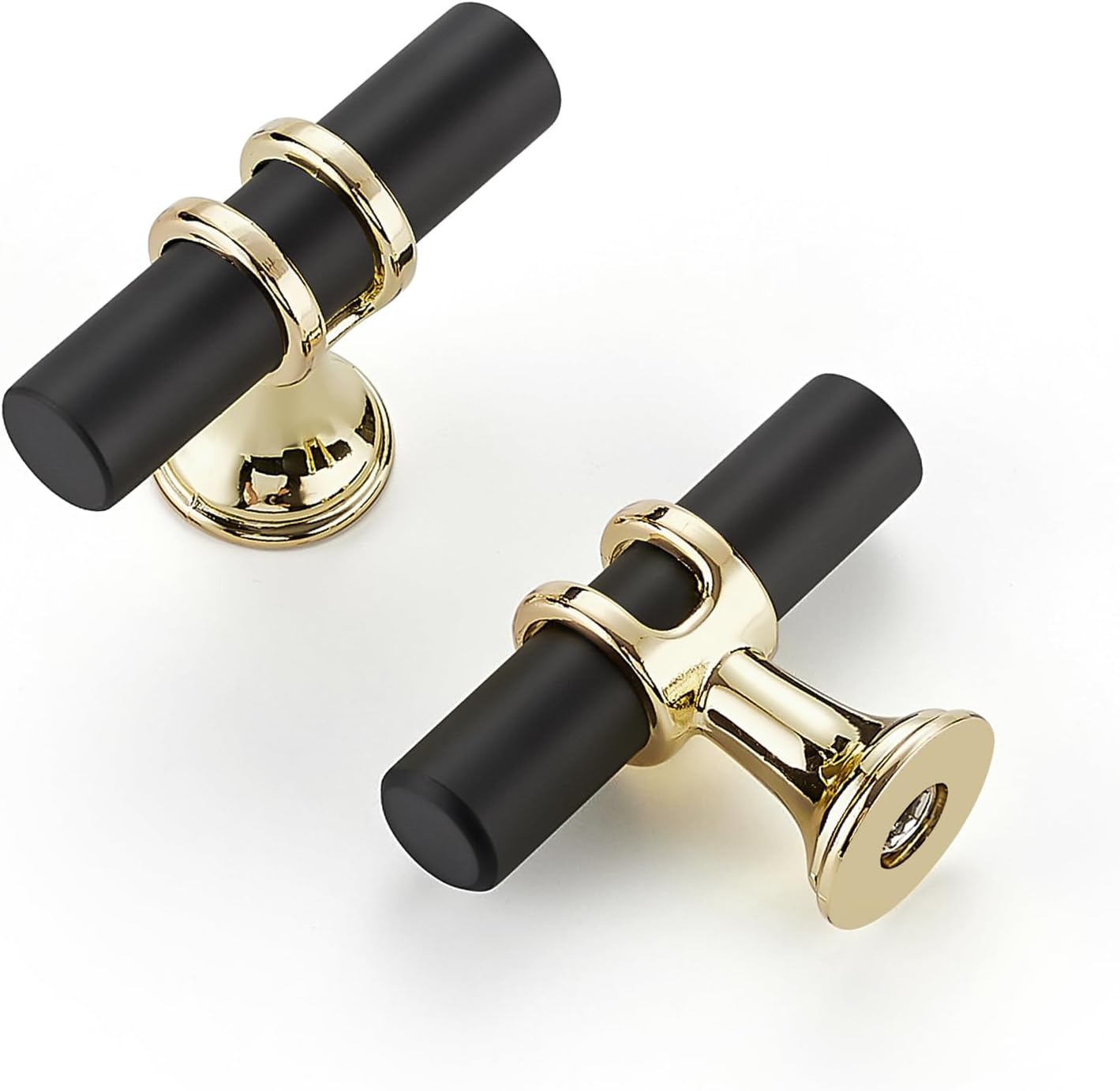 20 Pack Gold and Black Cabinet Knobs for Modern Kitchen Decor