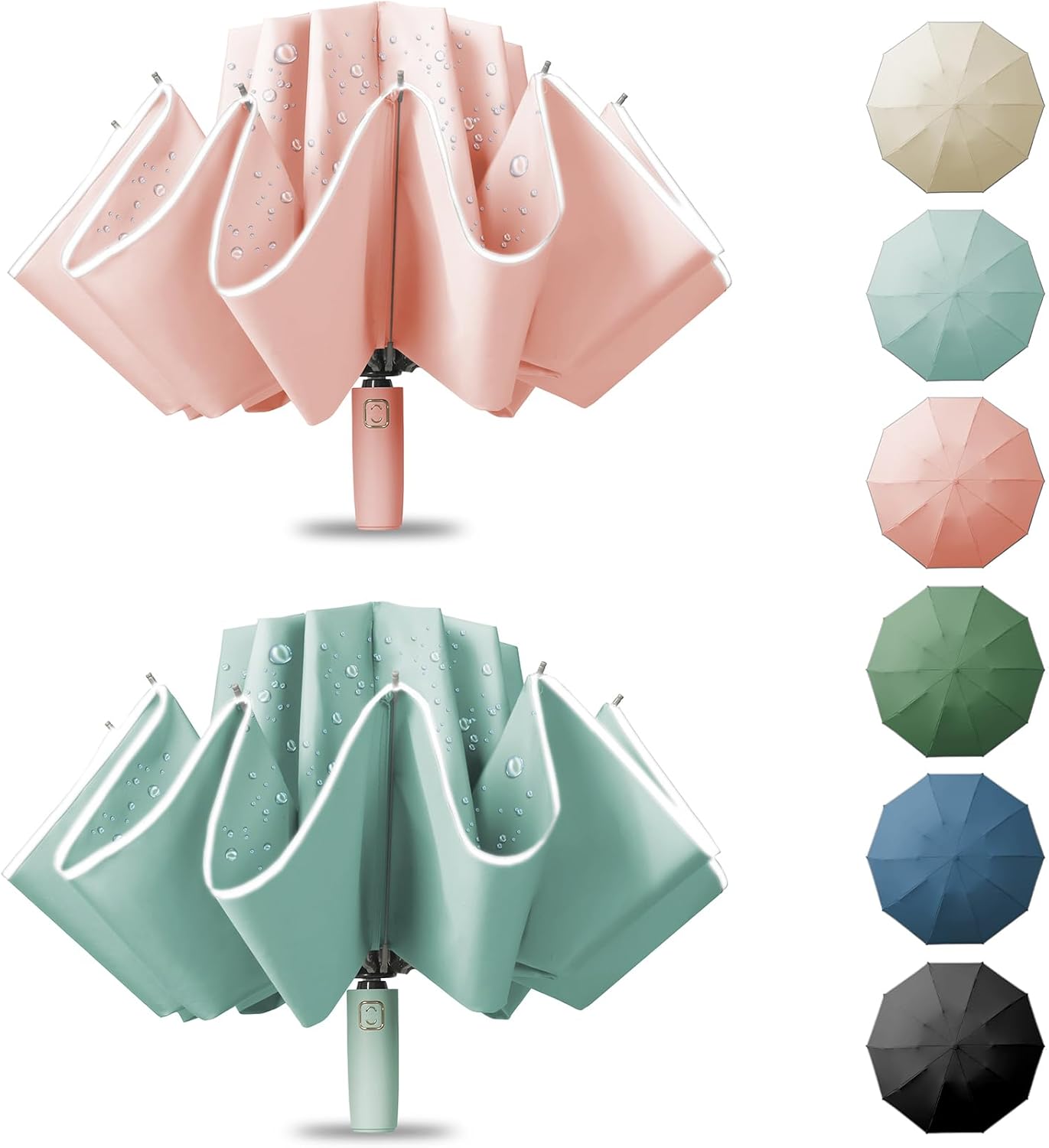 Large Windproof Travel Umbrella with Compact Inverted Design