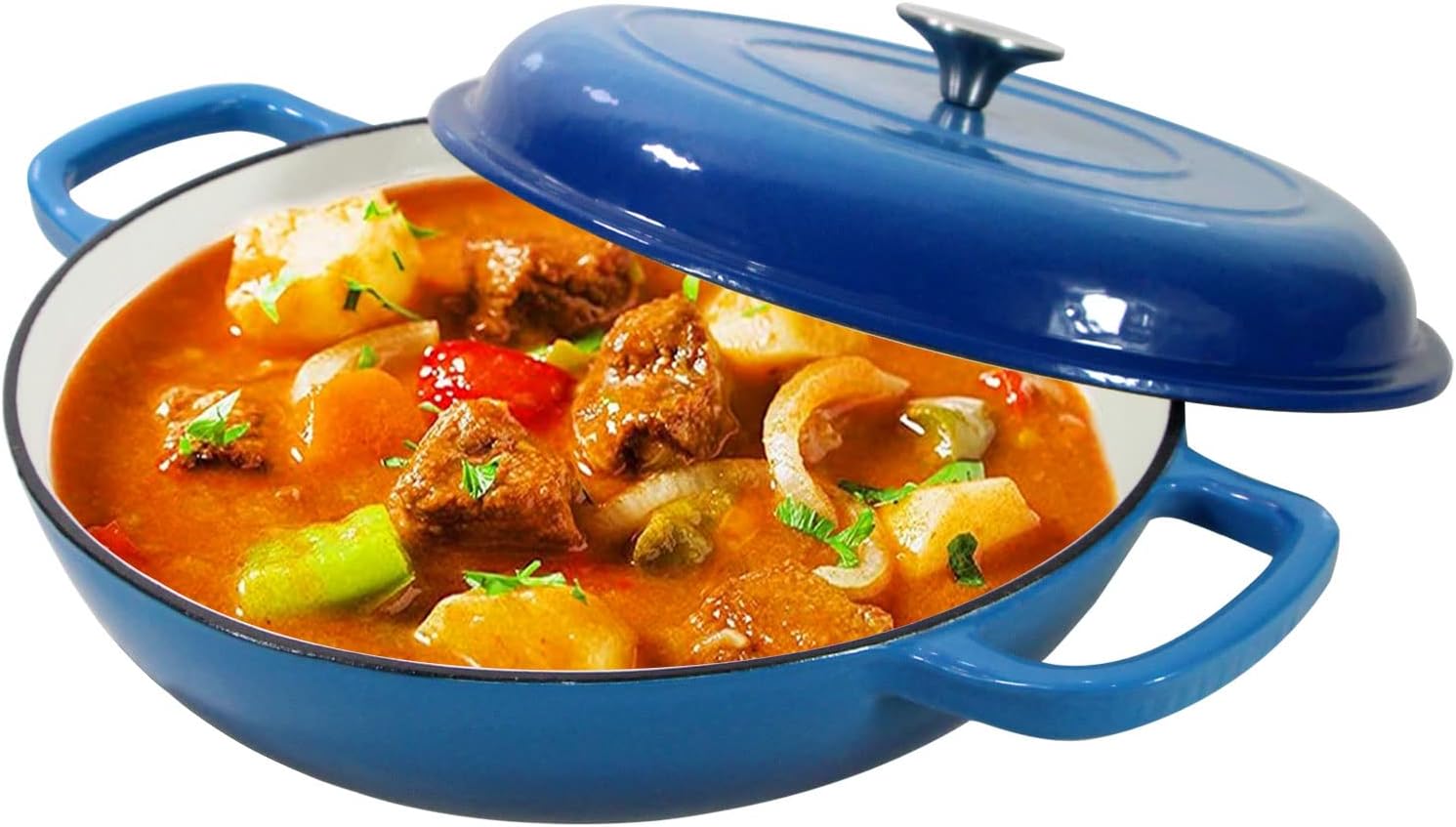 Cast Iron Dutch Oven 3.8 Quart Pot with Self-Circulating Lid