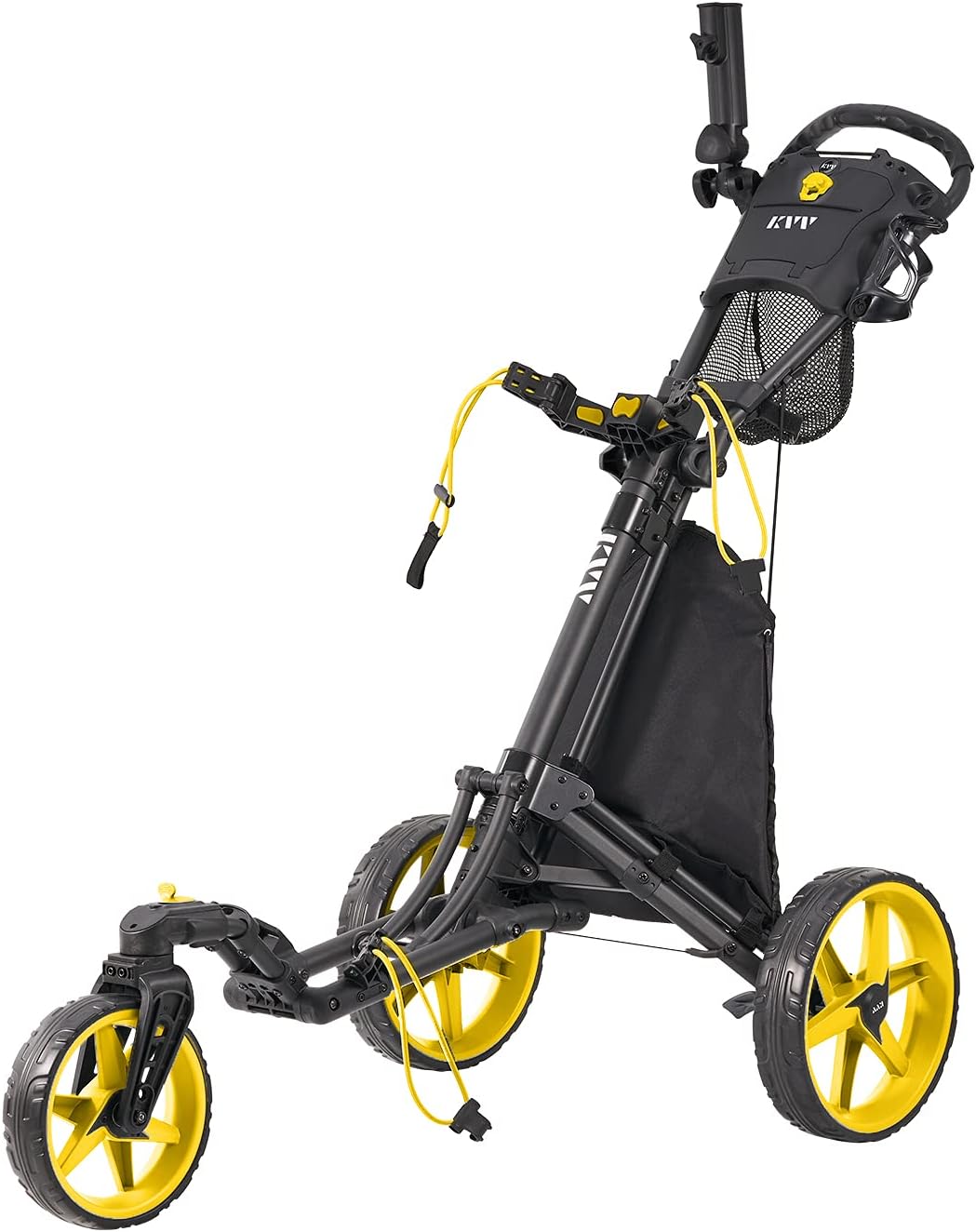 KVV 3 Wheel Golf Push Cart with 360 Rotating Front Wheel