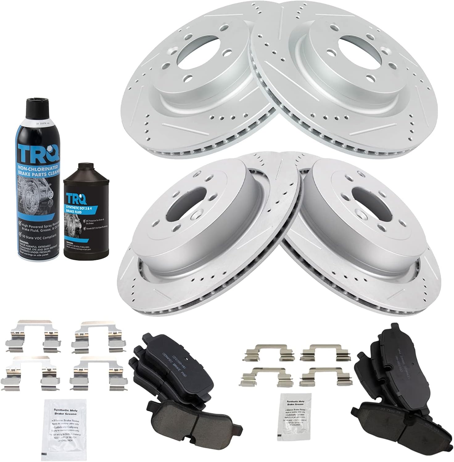 TRQ Performance Brake Pad & Rotor Kit for Land Rover LR3 & Sport