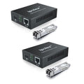 ipolex Gigabit LC Fiber to Ethernet Media Converter 2-Pack - Extend