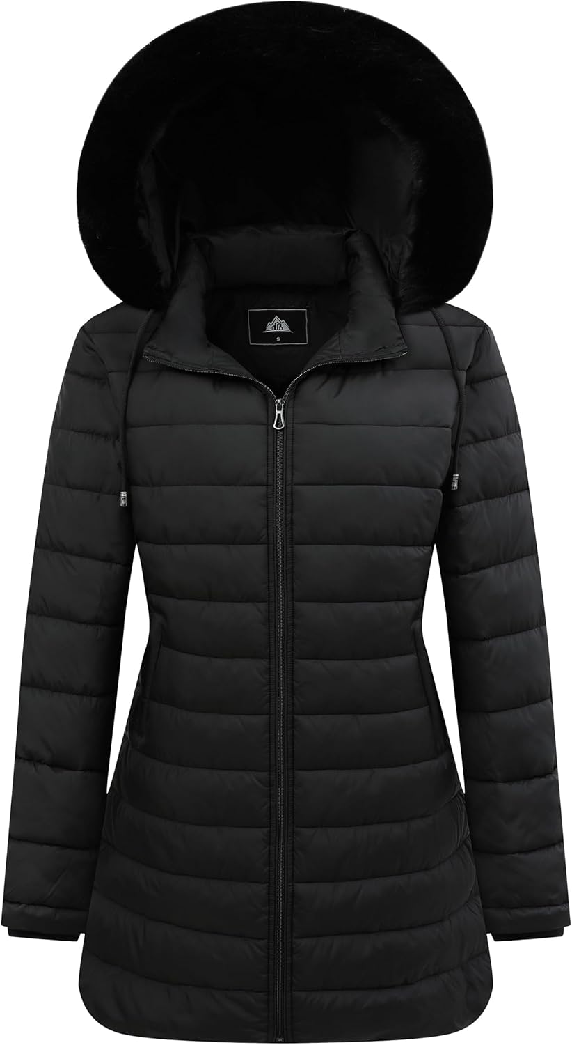 GOLDLADIES Women's Waterproof Long Down Jacket for Winter Wear