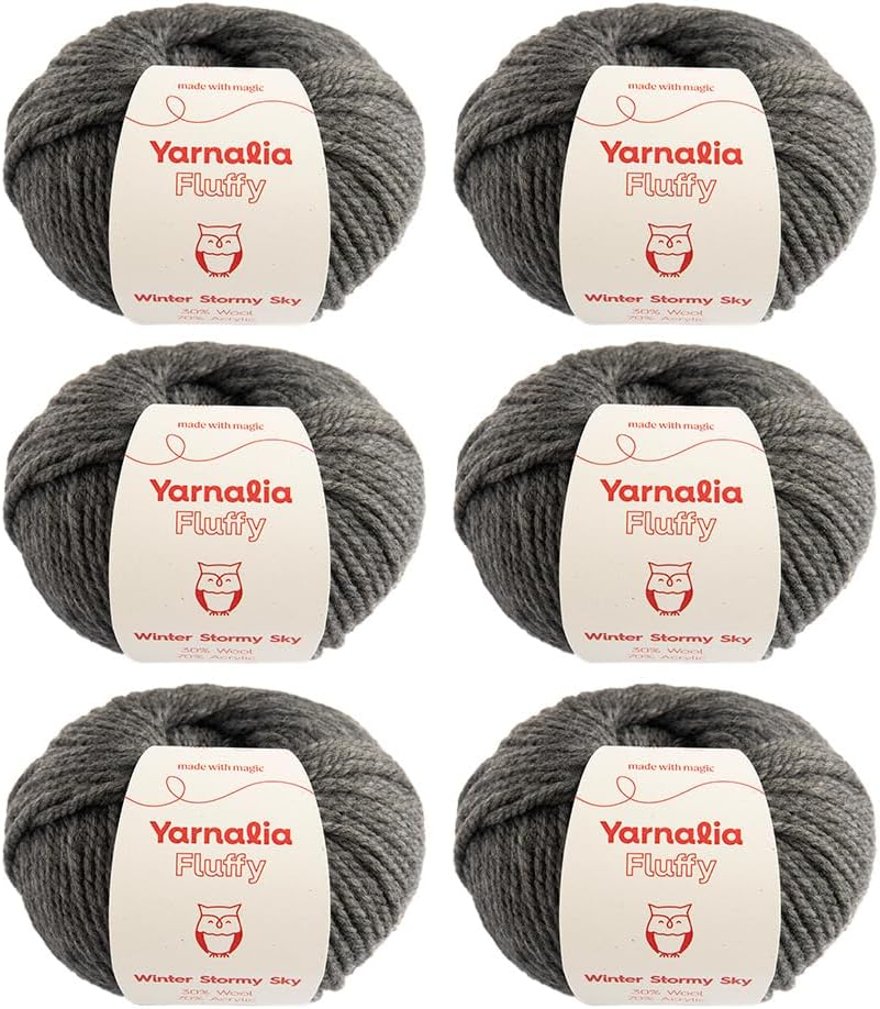 Fluffy Yarn Chunky Weight 6-Pack for Cozy Knitting Projects