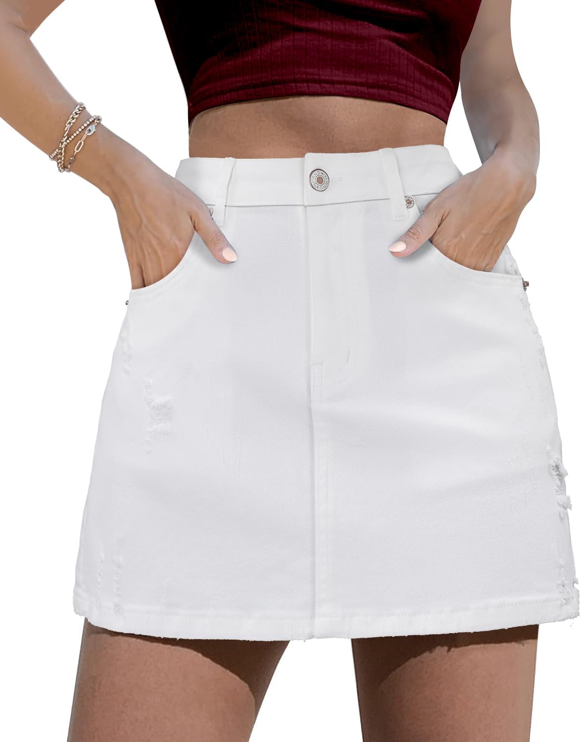 Angerella Skorts Skirts for Women: Trendy Denim Mini Skirt