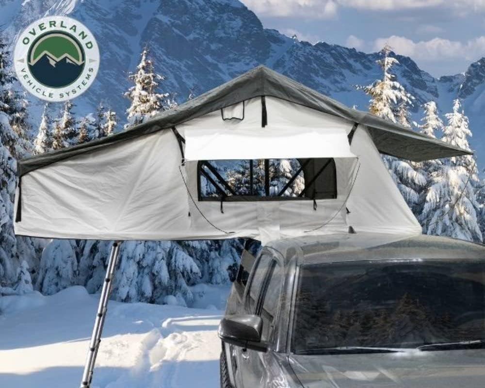 Spacious Roof Top Tent by Overland Systems - White & Gray