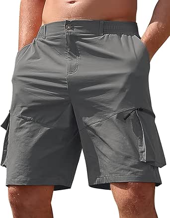 Mens Hiking Cargo Shorts Lightweight Quick Dry Casual Outdoor