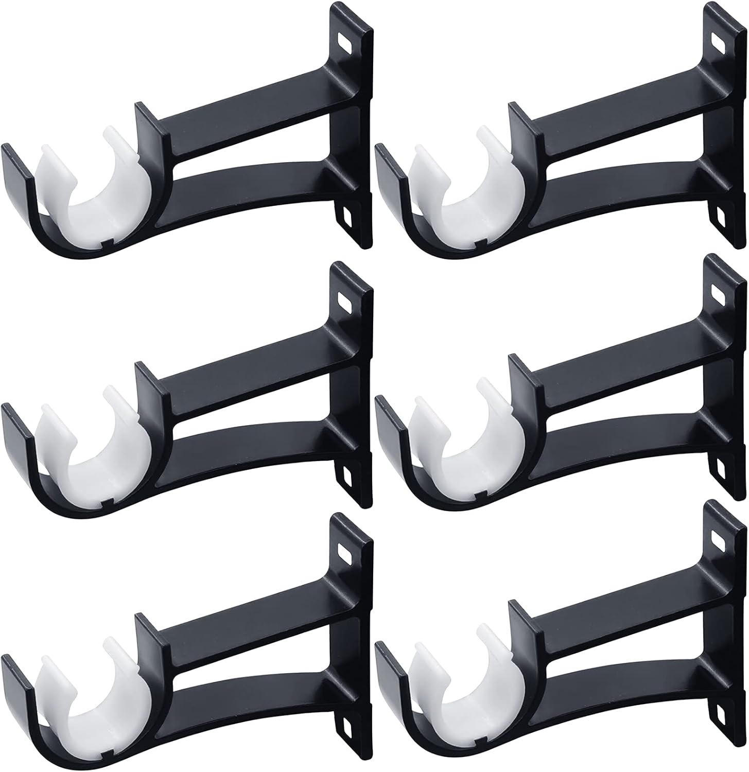 Gudui 6 Pack Heavy Duty Curtain Rod Brackets