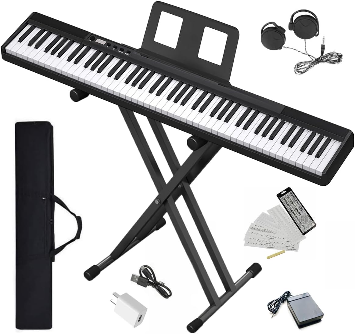 Compact 88-Key Digital Piano Bundle - Ideal for Beginners