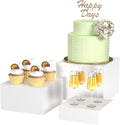 Buffet Risers White Acrylic Cube Display Stand Set - Elegant Table