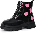 Girls Ankle Combat Boots with Lace Up and Side Zipper - Comfortable
