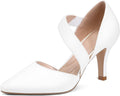 Women's Pointed Toe Low Stiletto Heel Dress Pumps - Memory Foam
