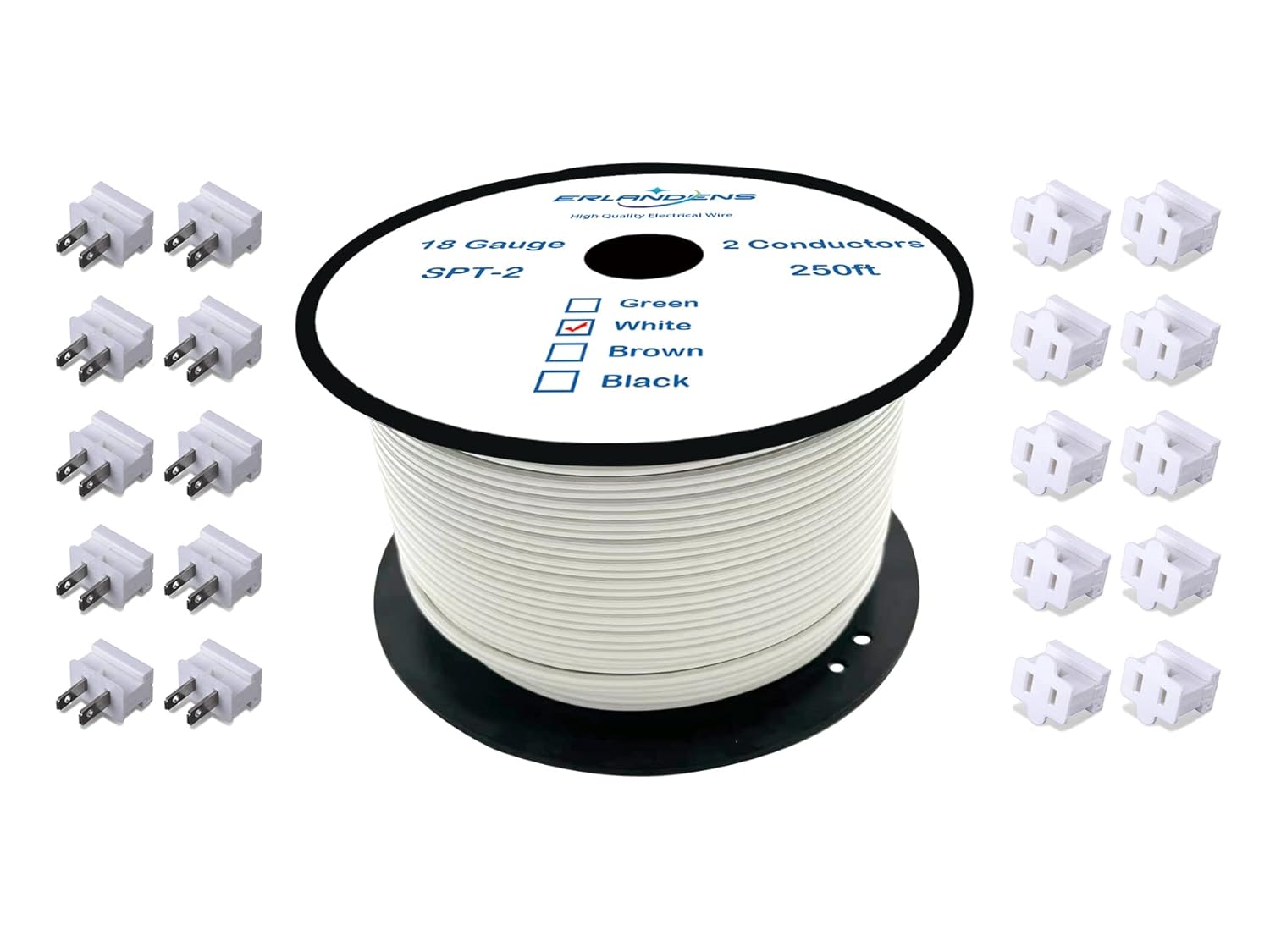 SPT-2W Electrical Wire 18/2 Zip Cord for Outdoor Lighting