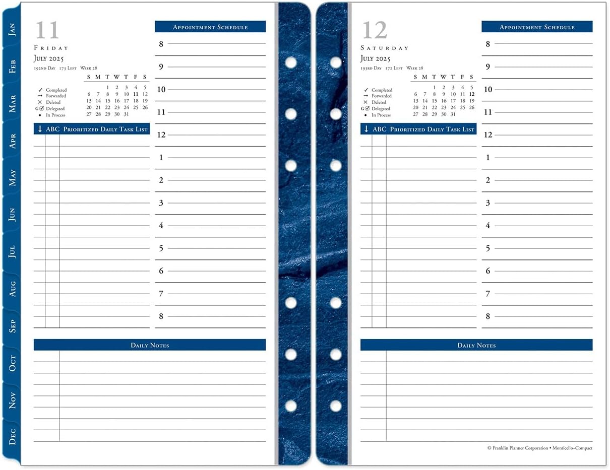 Monticello Planner Refill - One Page Per Day for 2026