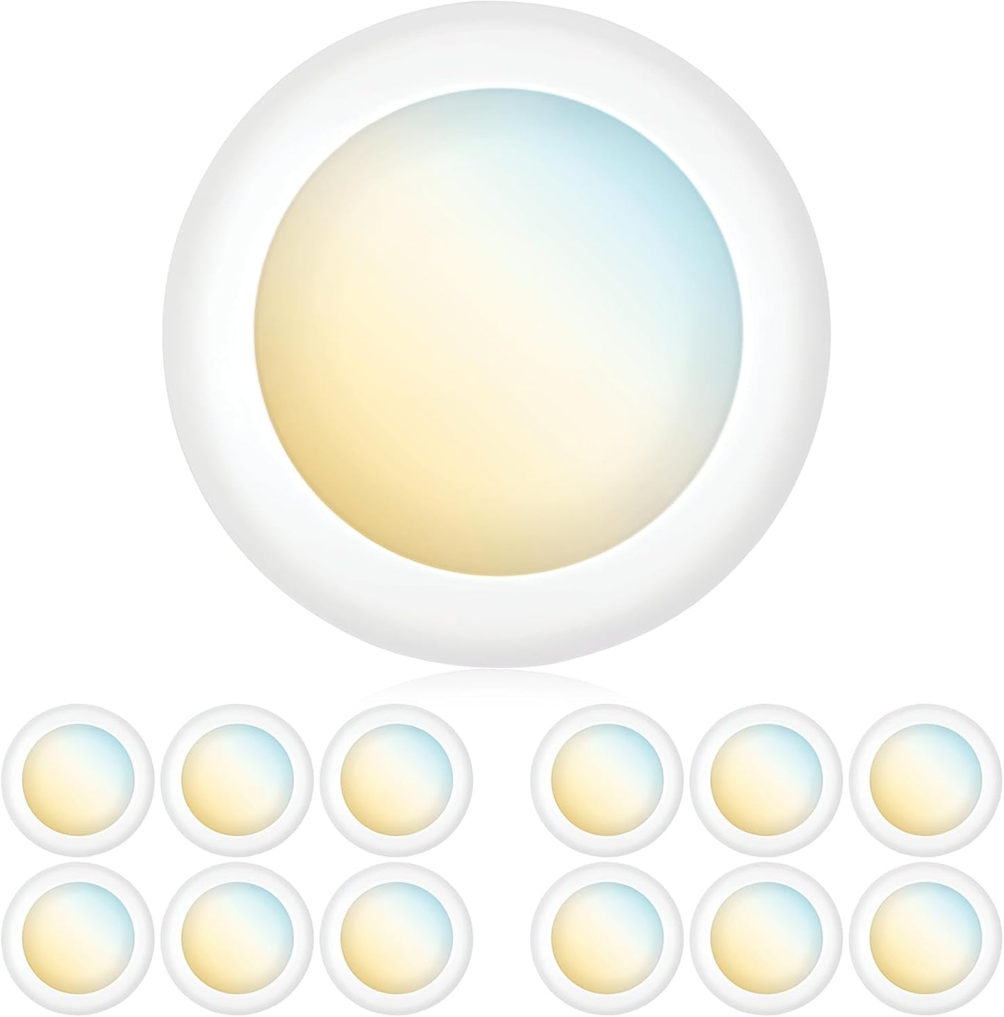 Dimmable 3CCT LED Disk Lights by Parmida - 12 Pack for Home