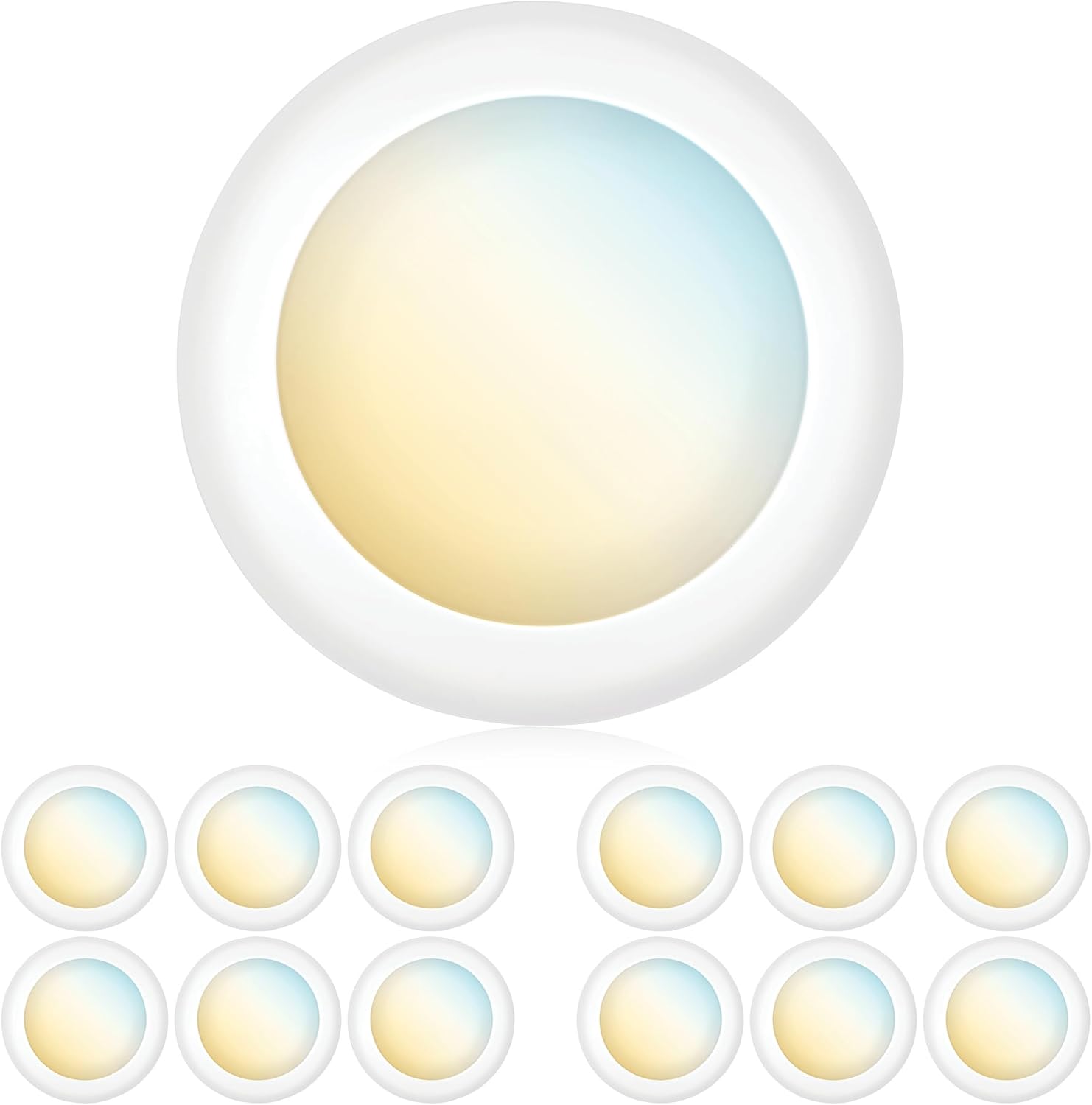 Dimmable 3CCT LED Disk Lights by Parmida - 12 Pack for Home