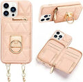 iPhone 13 Pro Max Wallet Case with Card Holder - Nude Pink 4-in-1