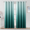 HOMEIDEAS Teal Ombre Blackout Curtains 52 x 96 in - Gradient Room