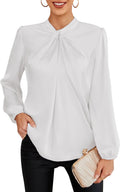 GRACE KARIN Women's Mock Neck Silk Satin Blouse - Office Ready