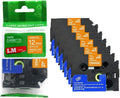 LM Tapes 6/Pack TZe-635 White on Orange 12mm Label Tape - Value Pack