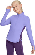 Girls Long Sleeve Fleece Half Zip Pullover - Warm, Water-Resistant