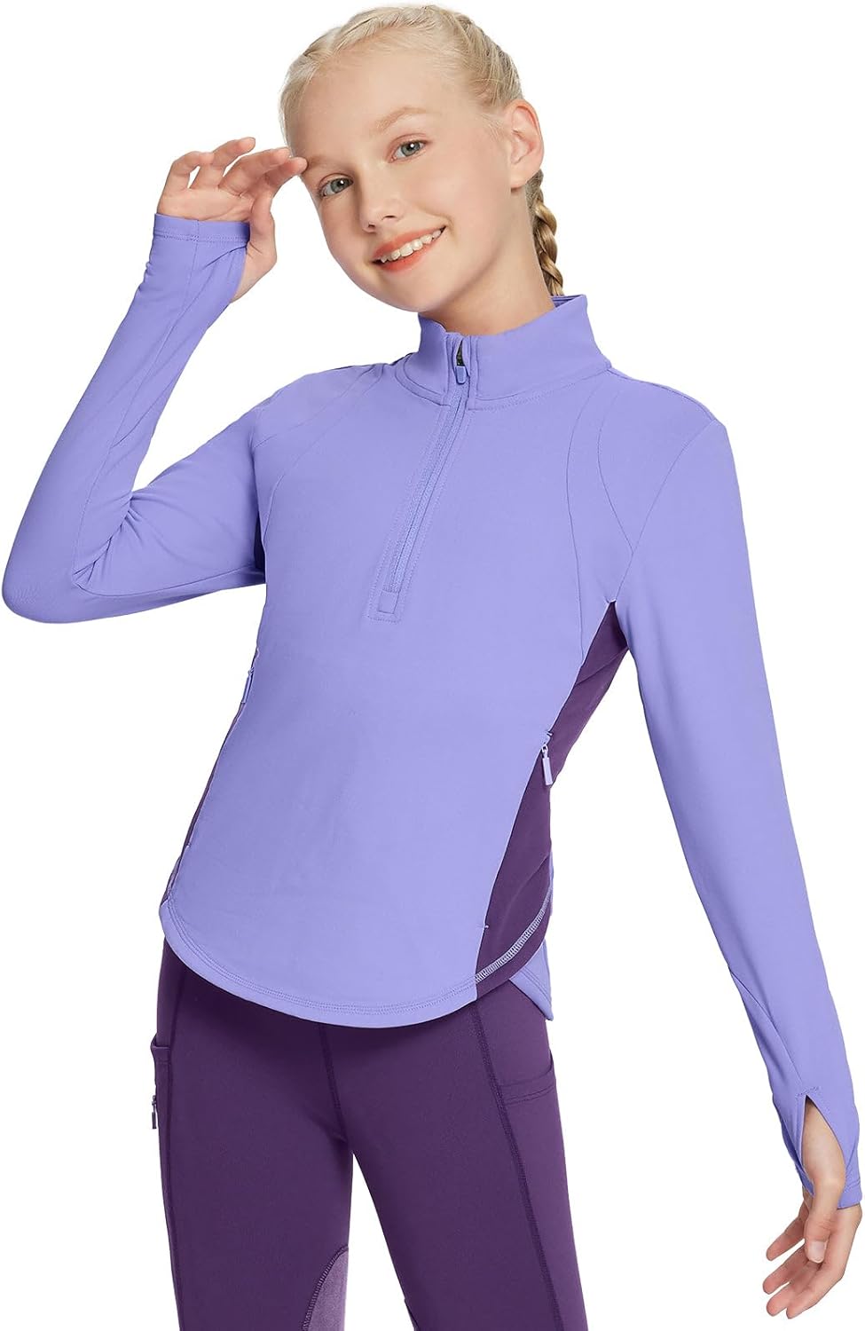 baleaf Girls Long Sleeve Fleece Jacket for Fall Activities